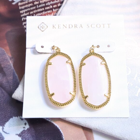 Kendra Scott Jewelry - NEW Kendra Scott Elle Earrings Gold Rose Quartz